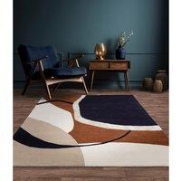 Abstract Expressive Carved Shape Rug in 100% Wool