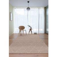 Contemporary Boho Natural Rug in 100% Wool