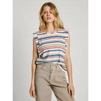 Striped Cotton Sleeveless T-Shirt