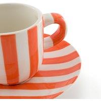 Set of 2 Darcy Striped Dolomite Cups & Saucers