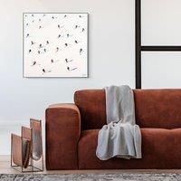 80x80cm Descending Skiing Framed Print