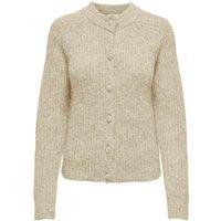 Brushed Knit Cardigan with Crew Neck