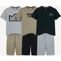 Cotton Pyjama Shorts with Message, Skateboard Theme, Set of 3