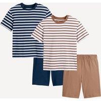 Pack of 2 Short Pyjamas in Striped Cotton