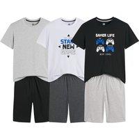 Pack of 3 Short Pyjamas in Cotton