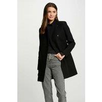 Mid-Length Buttoned Coat in Wool Mix