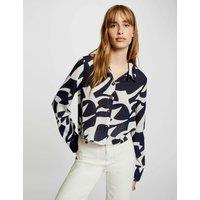 Graphic Print Blouse with Long Sleeves