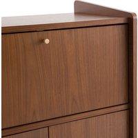 Ronda Vintage Walnut Veneer 3-Door Bar Cabinet