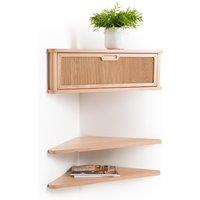 Tarubia Oak Veneer 2-Shelf Corner Console