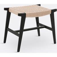 Hokito Black Solid Oak & Paper Cord Stool