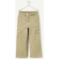 Recycled Cotton Cargo Trousers with Wide Leg