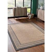 Black Border Natural Indoor/Outdoor Rug