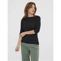 Boat Neck T-Shirt with 3/4 Length Sleeves