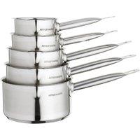 Set of 5 Stainless Steel Saucepans