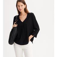 V-Neck Blouse with 3/4 Length Sleeves