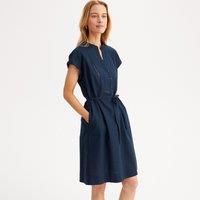 Mid-Length Shift Dress with Short Sleeves