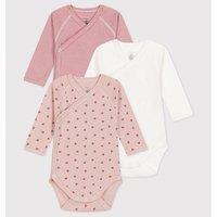 Pack of 3 Bodysuits in Cotton with Long Sleeves