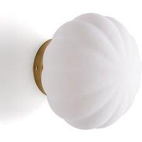 Amia Brass & Opaline Glass Wall Lamp