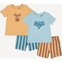 Pack of 2 Short Pyjamas in Cotton With Animal Print