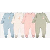 Pack of 4 Sleepsuits in Cotton with Pear Print