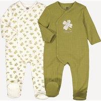 Pack of 2 Sleepsuits in Clover Print Pointelle Knit