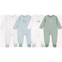 Pack of 4 Sleepsuits with Animal Print