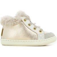 Kids Bouba Zip Hair High Top Trainers in Leather with Faux Fur Lining