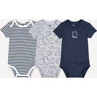 Pack of 3 Printed Bodysuits with Short Sleeves