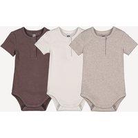 Pack of 3 Ribbed Bodysuits with Short Sleeves