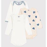 Pack of 3 Bodysuits in Cotton with Long Sleeves