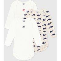 Pack of 3 Bodysuits in Cotton with Long Sleeves