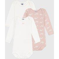 Pack of 3 Bodysuits in Cotton with Long Sleeves