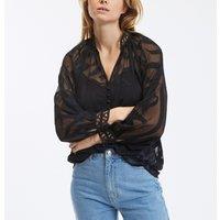 Lison Recycled Sheer Blouse with V-Neck