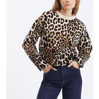 Paleo Leopard Print Jumper with Crew Neck