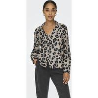 Leopard Print Blouse with Long Sleeves