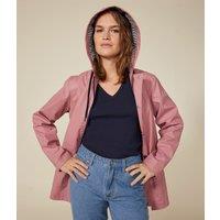 Mid-Length Waxed Jacket with Fixed Hood, Mid-Season