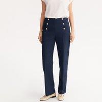 Wide Leg Sailor Trousers with High Waist