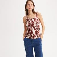 Graphic Print Vest Top with Square Neck