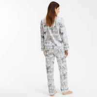 Jacket Shaped Pyjamas in Cotton Satin