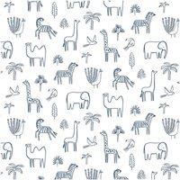 50x1000cm Funky Jungle Wallpaper Navy