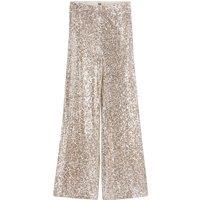 Sequin Loose Fit Trousers with High Waist and Wide Leg, Length 30.5"