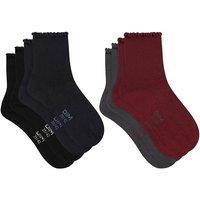 Pack of 4 Pairs of Socks with Ruffled Edging