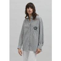 Striped Oversize Shirt in Cotton Mix with Long Sleeves