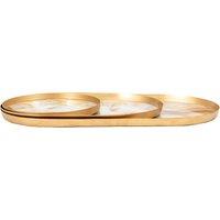 Set of 3 Darlow Round Marbled Trays