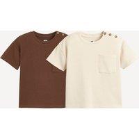 Pack of 2 T-Shirts in Waffle Knit