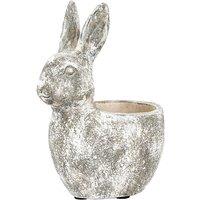 23cm Distressed White Bunny Pot Small