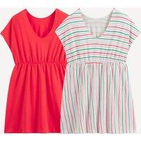 Pack of 2 Jersey Dresses with Short Sleeves
