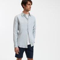 Striped Linen Shirt in Regular Fit with Long Sleeves