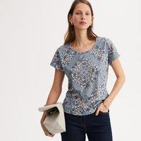 Printed Crew Neck T-Shirt with Short Sleeves