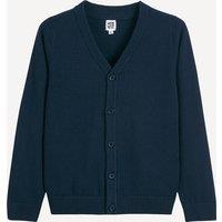 Fine Knit Buttoned Cardigan with V-Neck